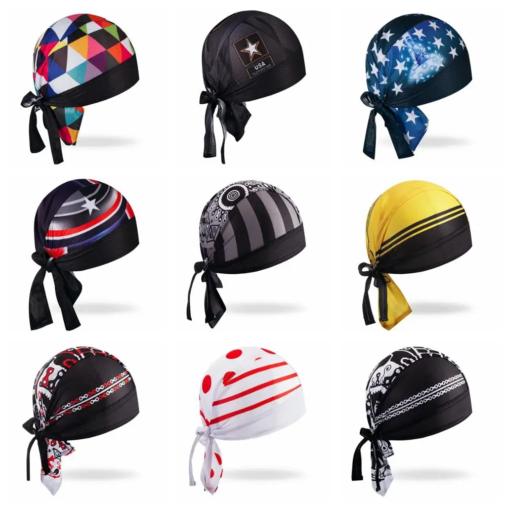 

2021 Currency Sport Cycling Headbands Sun Helmet Women Men MTB Bike Cycling Cap Bandana Hat Breathable UV Pirate Bicycle Scarf