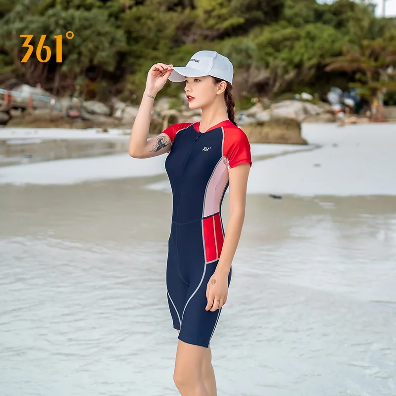 361 Push Up Women Swimwear Sexy Knee Length Swimsuit One Piece Competitive Swimsuit Girl Surfing Beach WaterProof Bathing Suit