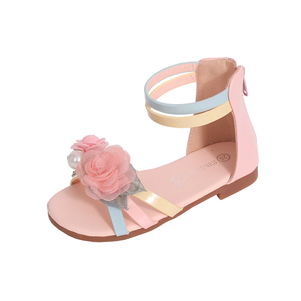 

Сандалии на плоской подошве с открытым носком для девочек