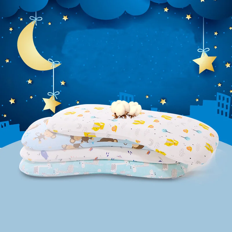 Детская подушка съемная и моющаяся из хлопка с эффектом памяти для детей 1-8 лет