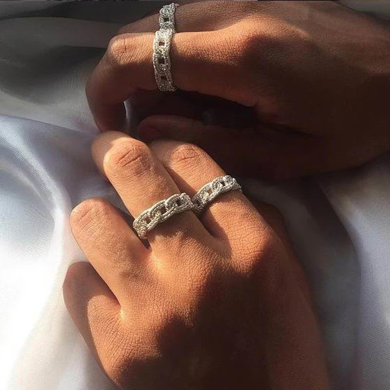 Модное блестящее кольцо с кубическим цирконием серебряного цвета обручальные