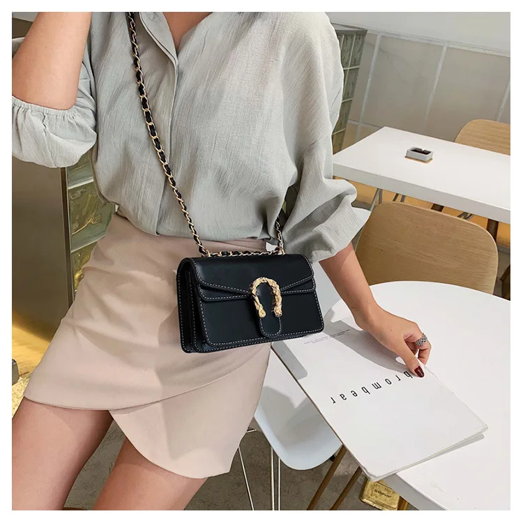 

JIULIN New Fashion Femal Chic Chain Small Square Bag Korean Version Baitao Yang Qi Single Shoulder Slant Bag Luxury Designer bag