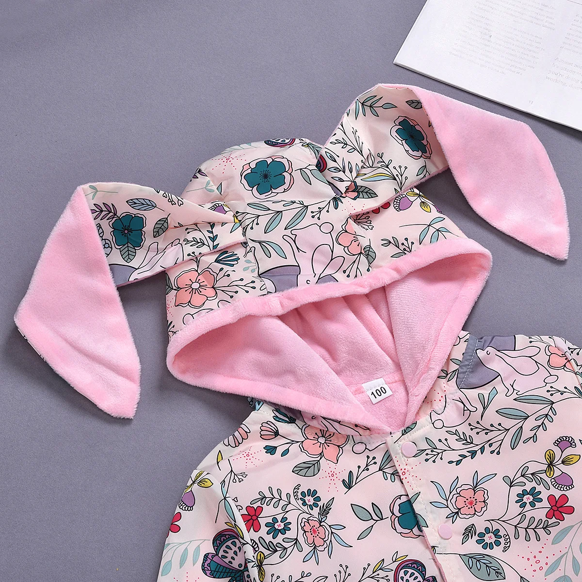 Зимняя куртка принцессы для маленьких девочек с цветочным принтом и милыми