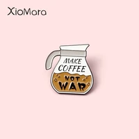 pacifism no war enamel pins coffee bottle brooches lapel badges wholesale pin fashion jewelry gifts for friends