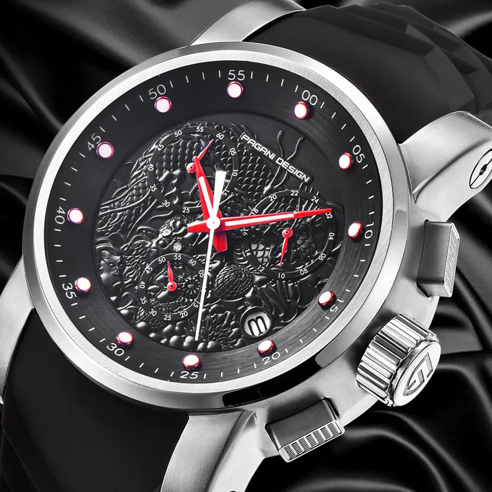 Часы Pagani design Мужские с хронографом кварцевые роскошные спортивные модные
