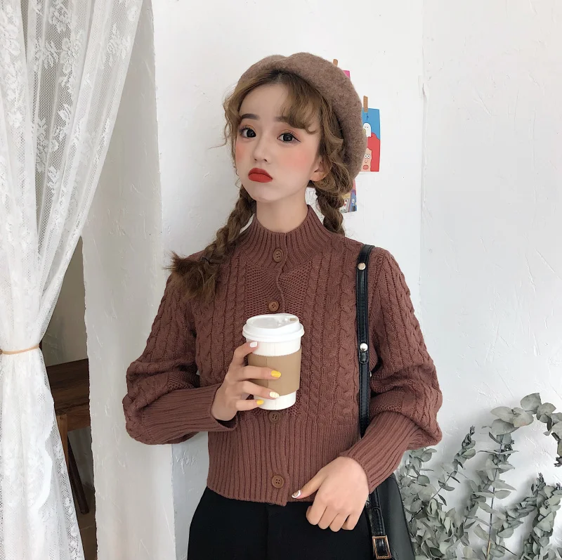 Офисный женский однотонный вязаный кардиган с длинным рукавом модный тонкий