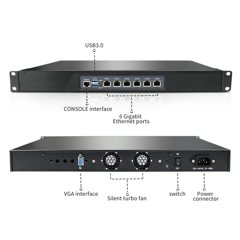 Pfsense I7-8550U 1U промышленный компьютер система windows и Linux Aikuai Weimeng управление
