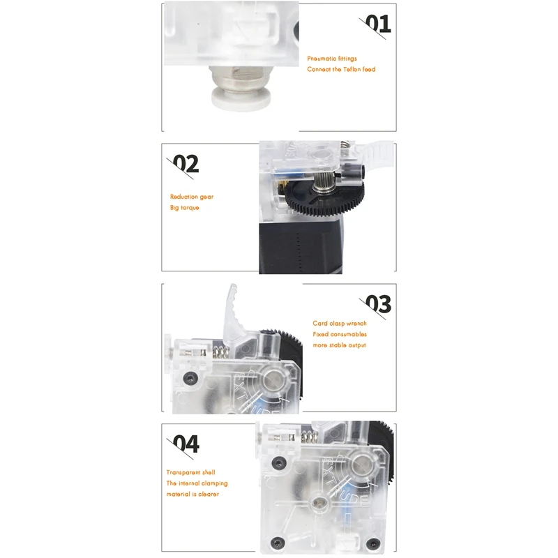 

for 3D Printer Accessories Transparent Extruder Improved Version V6 Universal 1.75mm Extruder (Without Motor)