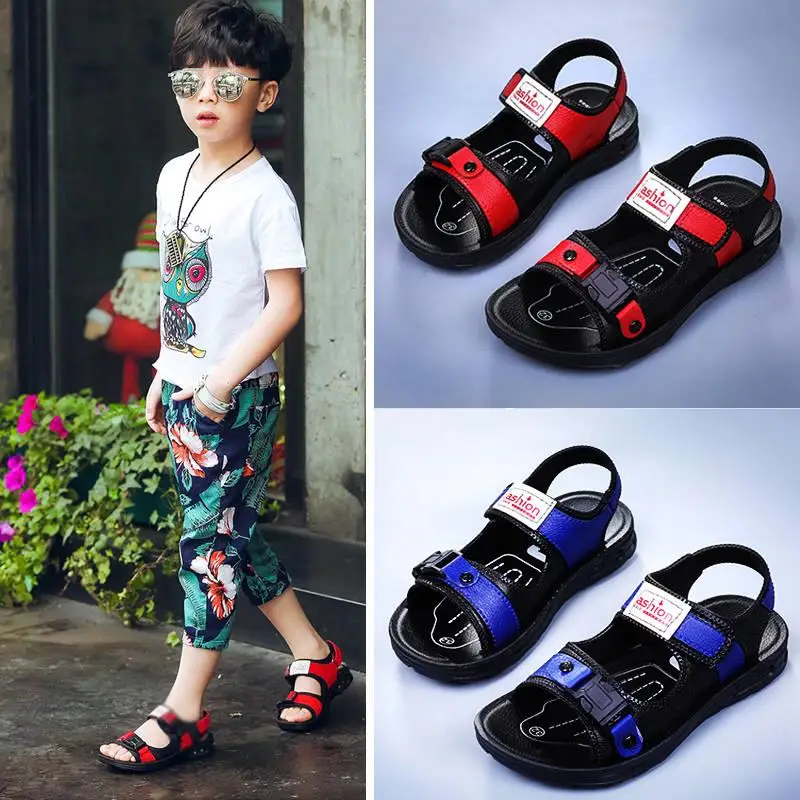 

2021 New Boys Sandals Summer Male Tide Boy Casual Children Shoes Student Kids Beach Shoes Beachwear Sandals Boys Sports Shoes
