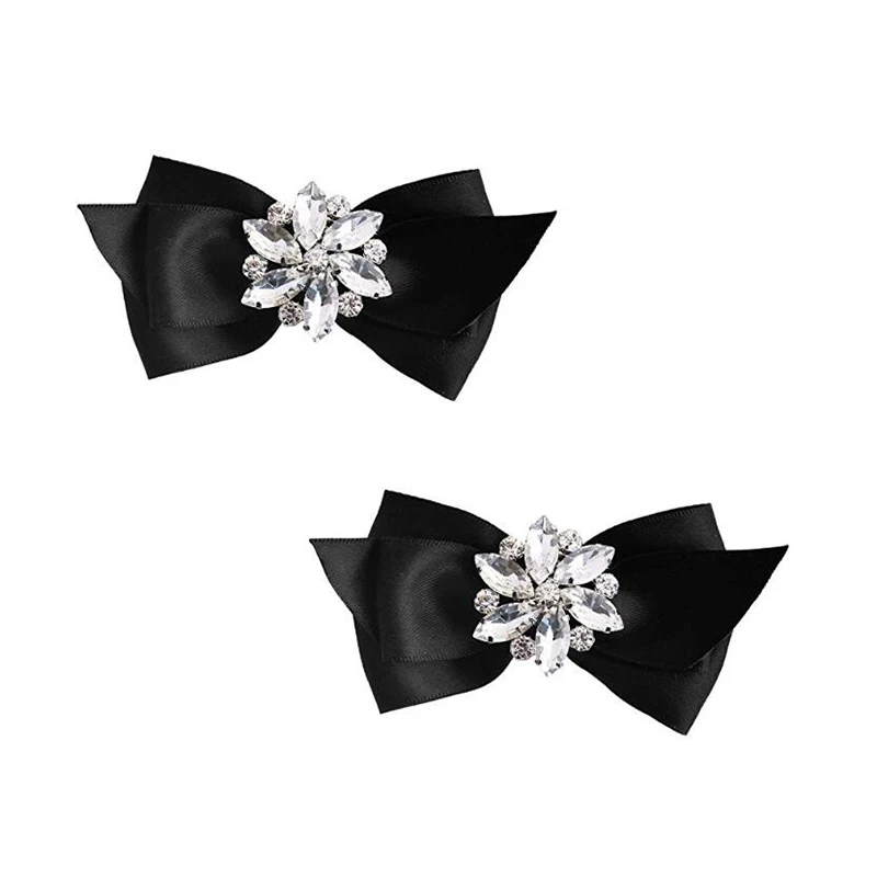 Пара женских зажимов для обуви с бантом стразы декоративные украшения