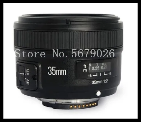 Объектив 35 мм Yongnuo F2.0 фотолинза широкоугольная ручной и фиксированный автофокус