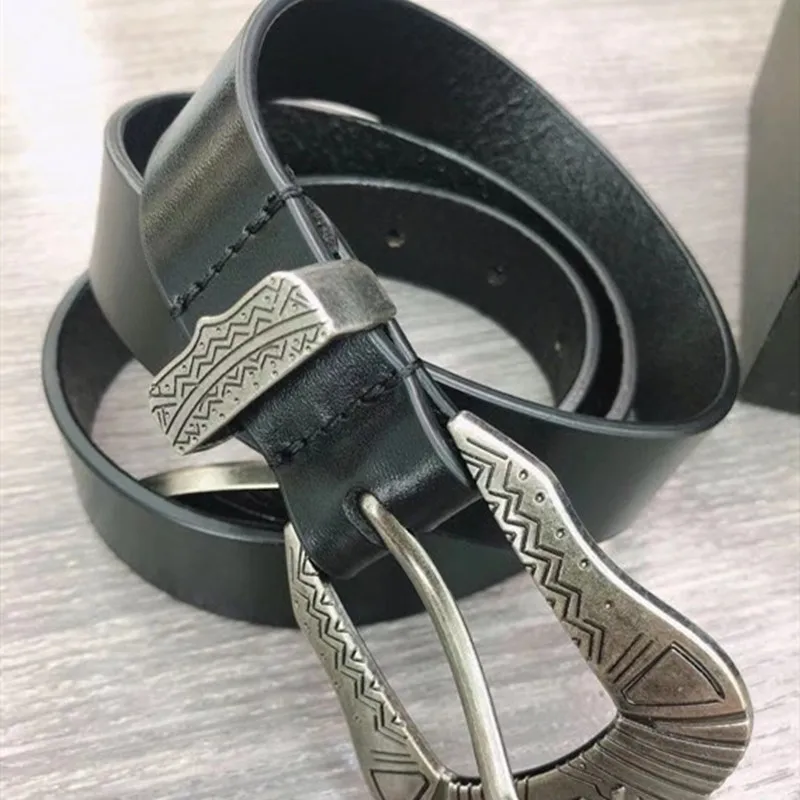 

Женский пояс с металлической пряжкой Модный черный Универсальный Ремень