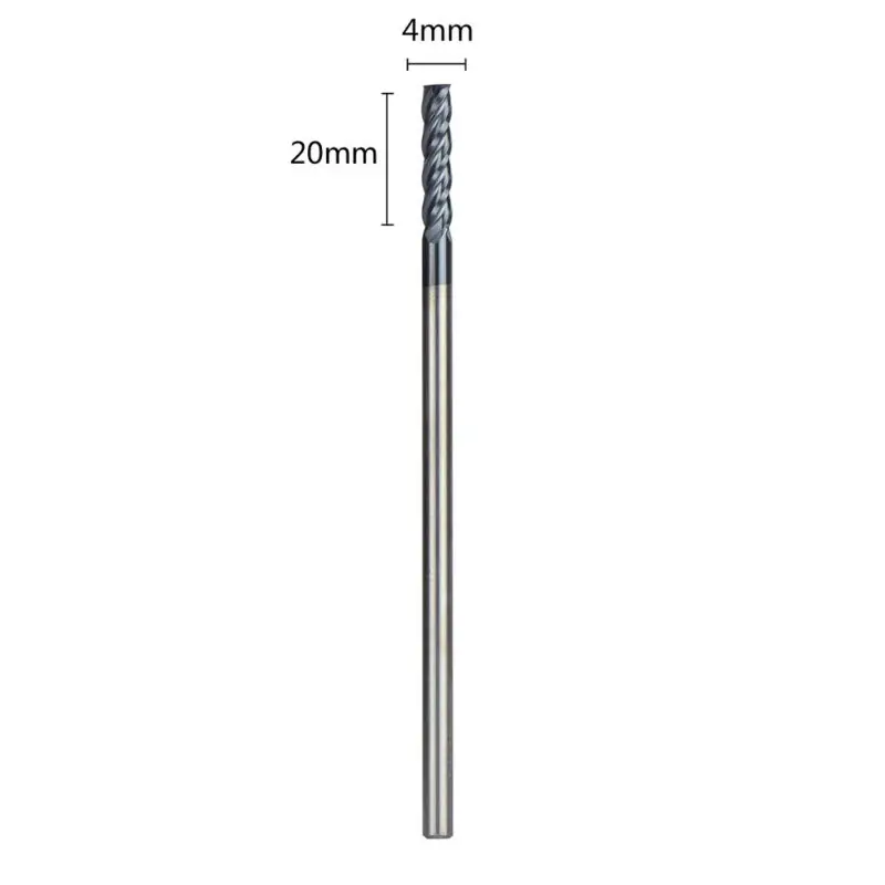 

5pcs 4 Flutes Tungsten Carbide Flat Top End Mill Spiral Cutting CNC Tool Parts