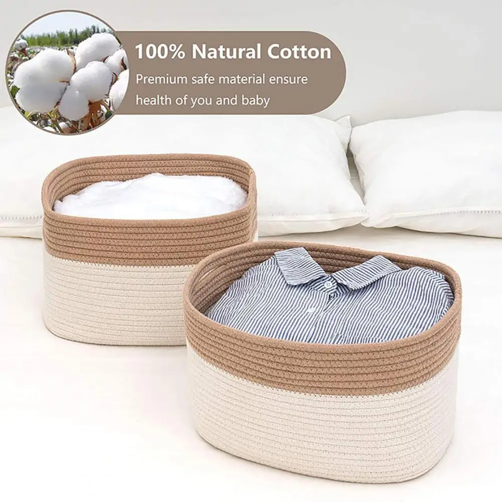 

Nordic Style Natural Craft Handwoven Cotton Rope Food Storage for Toy