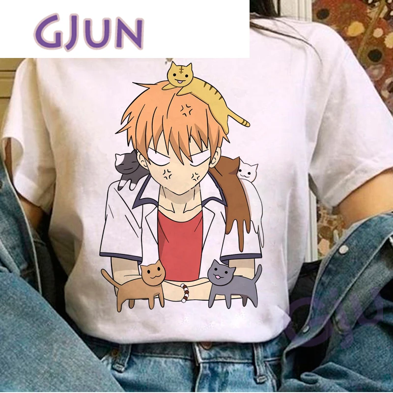 

Japanese Anime Fruits Basket T Shirt Women Kawaii Summer Tops Cartoon Graphic Tees Harajuku Unisex Grunge T-shirt Female