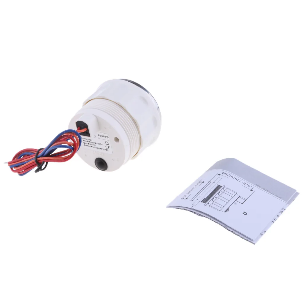 8-16 в 52 мм вольтметр Вольтметр Манометр для лодки морской RV грузовик белый