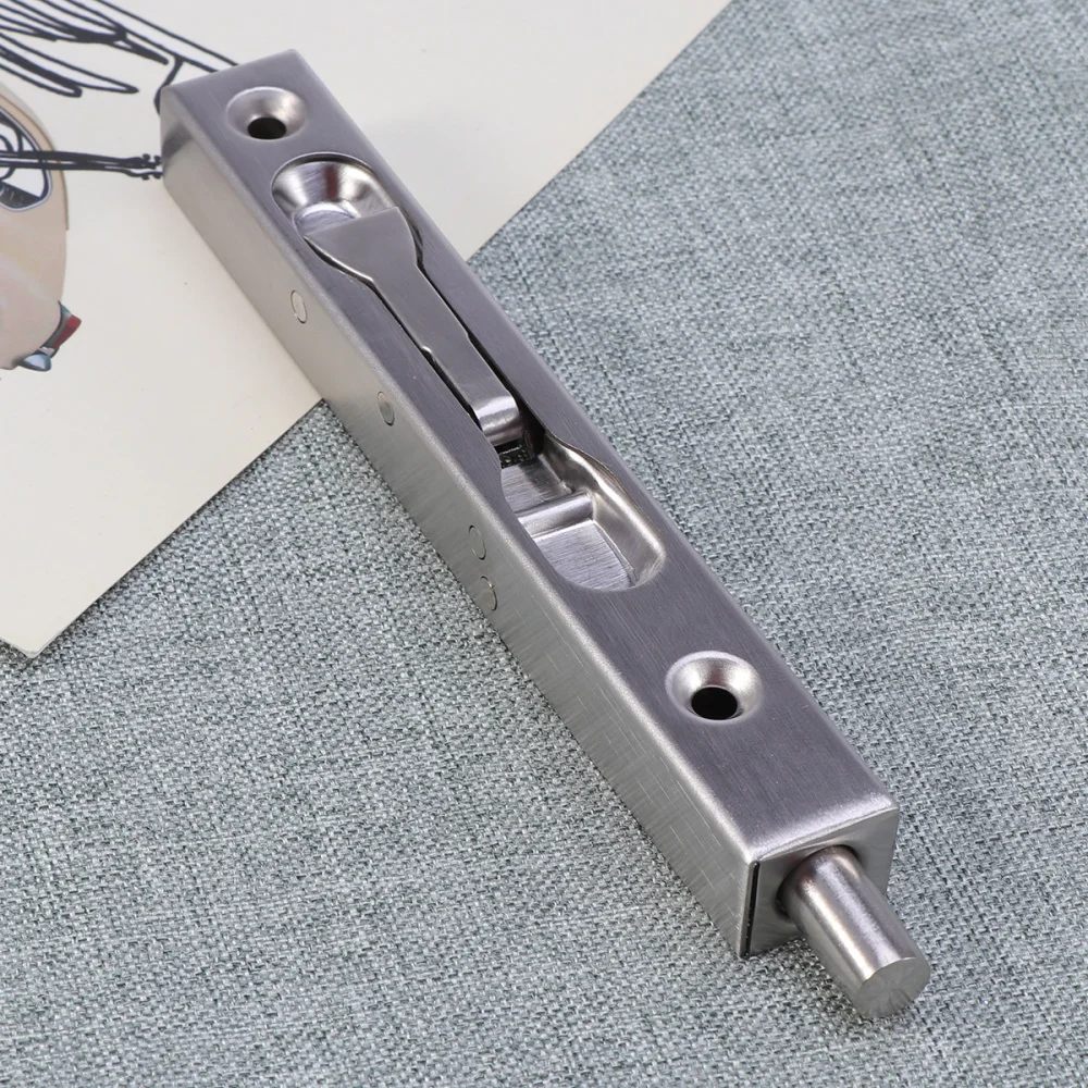 

6 inch Stainless Steel Safety Door Bolts Anti-Theft Lock Buckle Thickened Stainless Steel Fire Door (Silver)