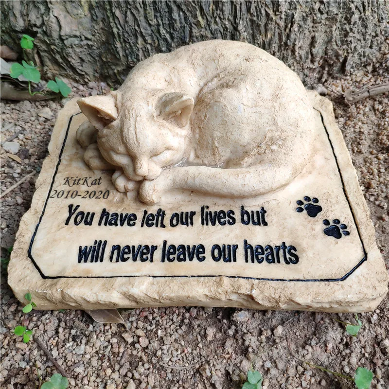 Personalized  Cat Memorial Stones Pet Memorial Stones Garden Stones Grave Markers Engrave with Name and date JSYS