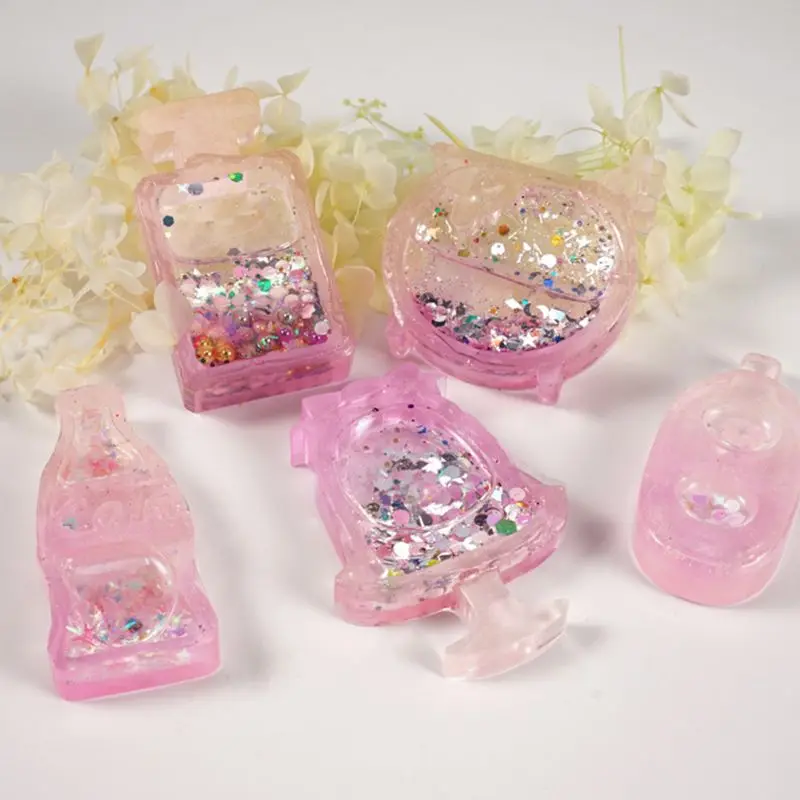 

Crystal Epoxy Resin Quicksand Mold Milk Tea Coke Perfume Bottle Silicone Mould F3MD