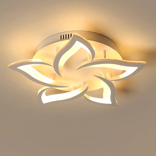 5 petals IRALAN led Black Chandelier Living Room Bedroom Home chandelier by sala Modern decor Led Chandelier Lamp Lighting fixture - Цвет абажура: 5 petals