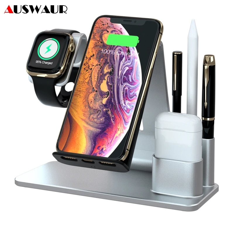 Беспроводное зарядное устройство 3 в 1 для iPhone 11 Pro XS Max Airpods iWatch 2 4 5|Беспроводные