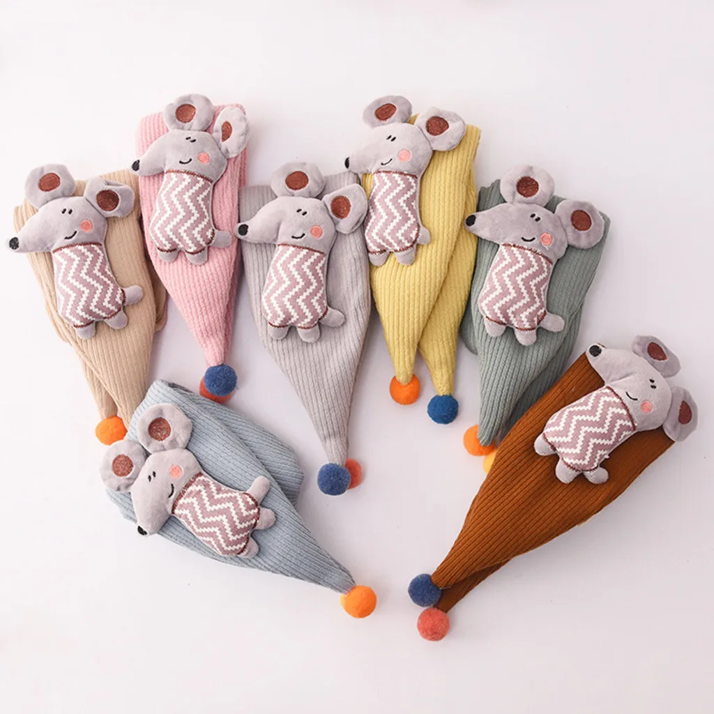 

Boys Girls Kids Cartoon Cute Shawls Scarves Collar Thickening Scarf Baby Winter Scarf Soft Cotton Bandana Autumn Warm Kids Gifts