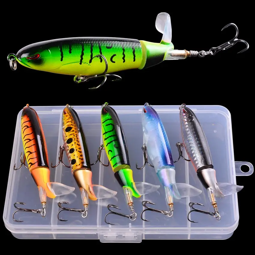 5 шт. Whopper Plopper приманки 10 см 13 г Topwater приманка для рыбалки набор со плавающий