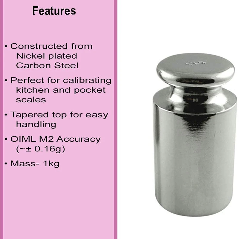 

Calibration Weight for AWS Digital Scale, Carbon Steel, Chrome Finish, 1000G (1KG WGT)