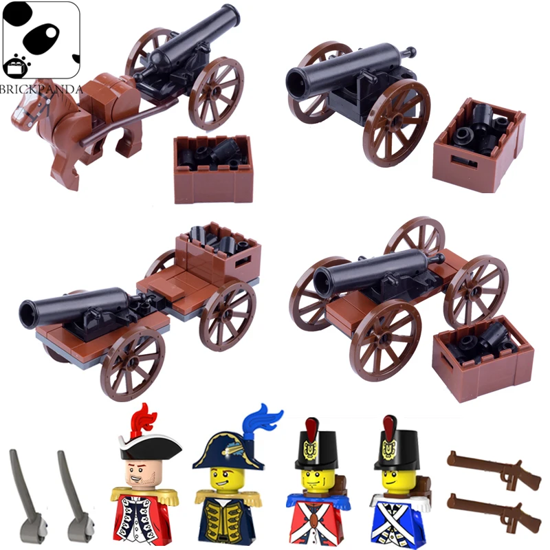

BRICKPANDA Medieval Cannon Weapons Building Blocks Imperial Navy Soldiers WW2 Military Gun Bricks Blocks Toys For Children Gifts