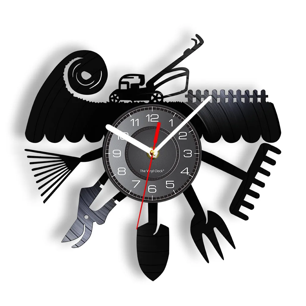 

Настенные часы с виниловой пластиной для садоводства, винтажные украшения для дома и влюбленных, в стиле ретро, подарок для сада