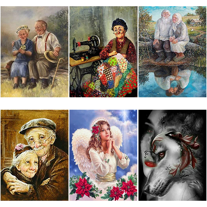 Сделай Сам 5D алмазная картина старая пара Алмазная вышивка крестиком полностью