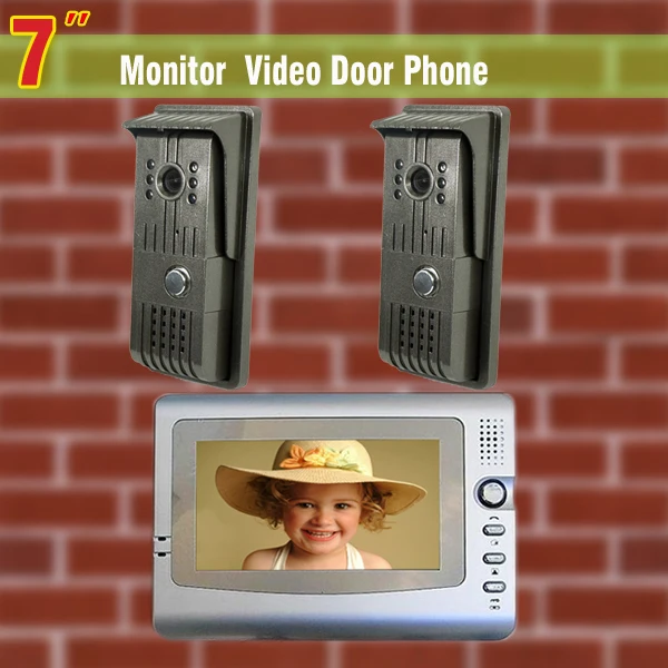 

7" LCD Monitor 2 to 1 video door Phone DoorBell video intercom door camera Support Night vision