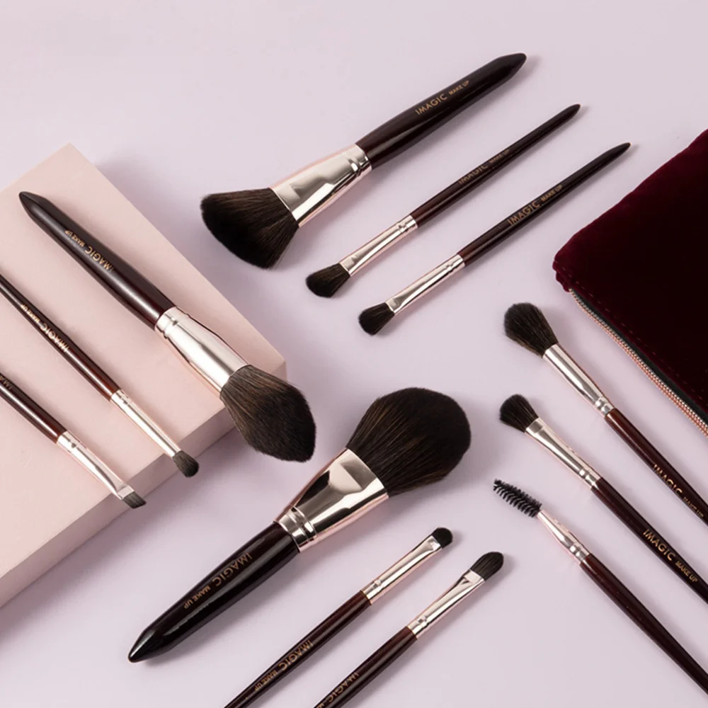 

12pcs Cosmetic Brushes Fiber Makeup Brushes Set Foundation Eyeliner Blushes