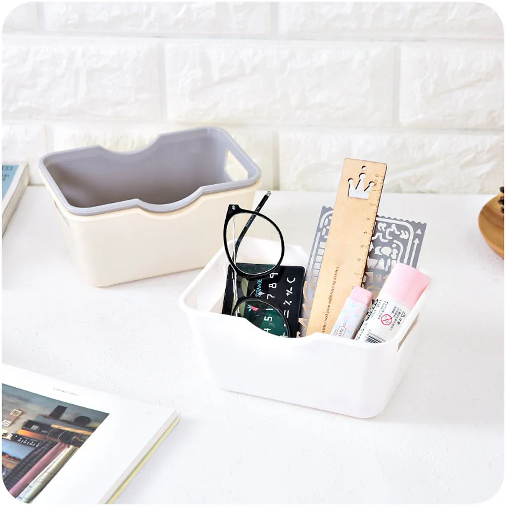 Вместительная Косметическая пластиковая офисная настольная коробка для