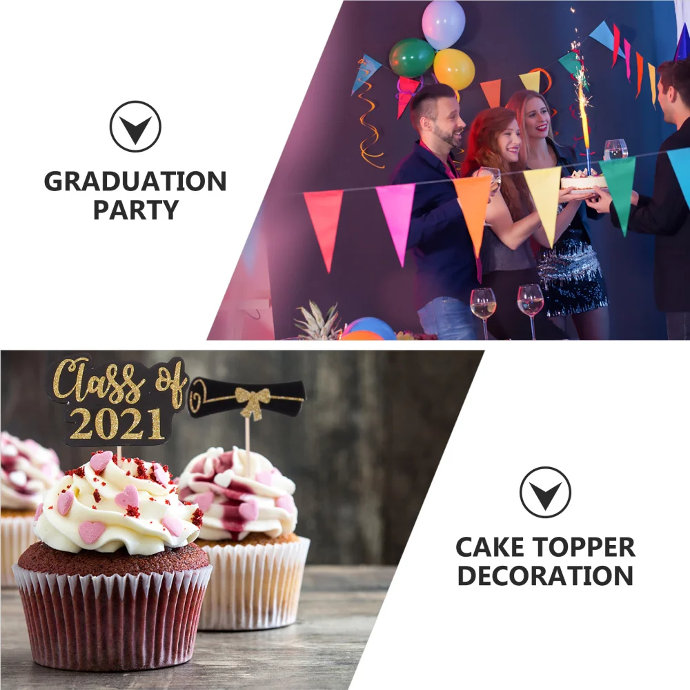 

36pcs 2021 Graduation Party Cake Toppers Graduation Cake Picks (As Shown)