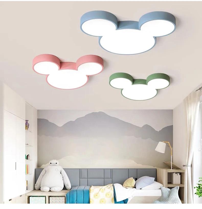 

Mickey ceiling lamp ultra thin modern led ceiling light fixtures For children bedroom lighting remote controlled ceiling light
