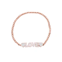 stainless steel crystal family amore love bracelet women rose gold bead letter charms bracelet fashion jewelry gift 2020
