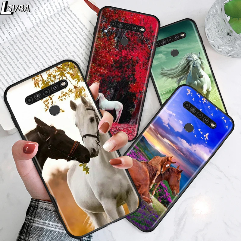 

Running Horse Animal for LG G8 G8S G8X V30 V35 V40 V50 V60 ThinQ Q60 K40 K50 K30 K41 K51 K61 K71 K22 Black Phone Case