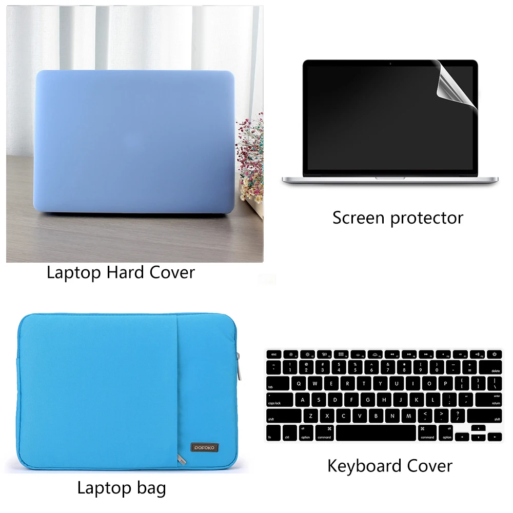 Laptop sleeve case For Apple Macbook Air 11&quot Pro 15 Retina 12'' Frosted Surface Matte Hard Cover Case new 13 touch bar A1706 |