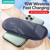 joyroom qi 15w wireless charger for samsung s20 s10 double fast charging pad for iphone 12 11 pro xs xr x 8 airpods pro 2 in 1