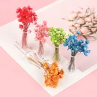 1:12 Кукольный домик миниатюрная ваза для цветов жасмина стеклянная сушеная Цветочная композиция для Вазы Горшок кукла Домашнее Моделирование растения в горшке