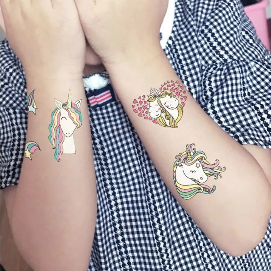 5 листов цветных красивых мультяшных единорогов наклейки для ногтей Цветные