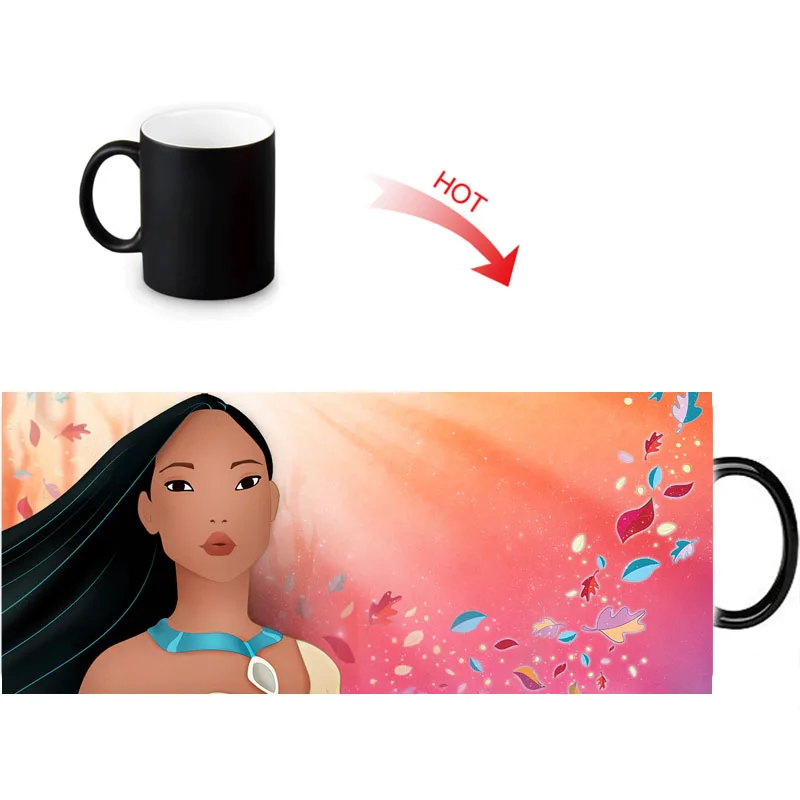 Керамические кофейные кружки на заказ чашка Покахонтас с молочным чаем