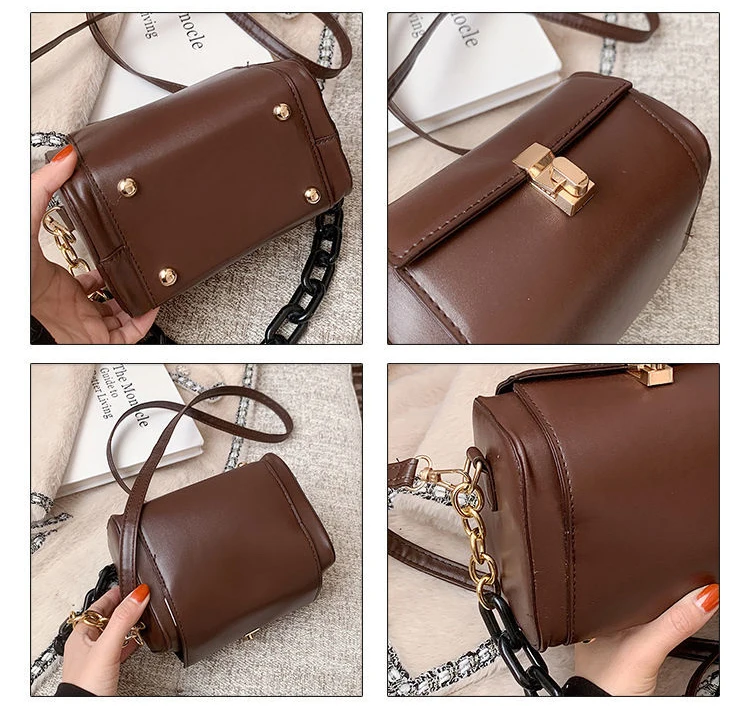 

Chuwanglin Chain Women Handbag Square Tote bag High quality PU Leather Women's Designer Handbag Vintage Shoulder Bag F122102