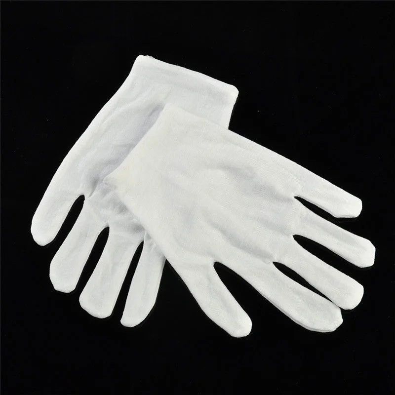 

1/6/12 Pairs White Cotton Gloves Inspection Lightweight Work Gloves Hight Quality Protective Gloves