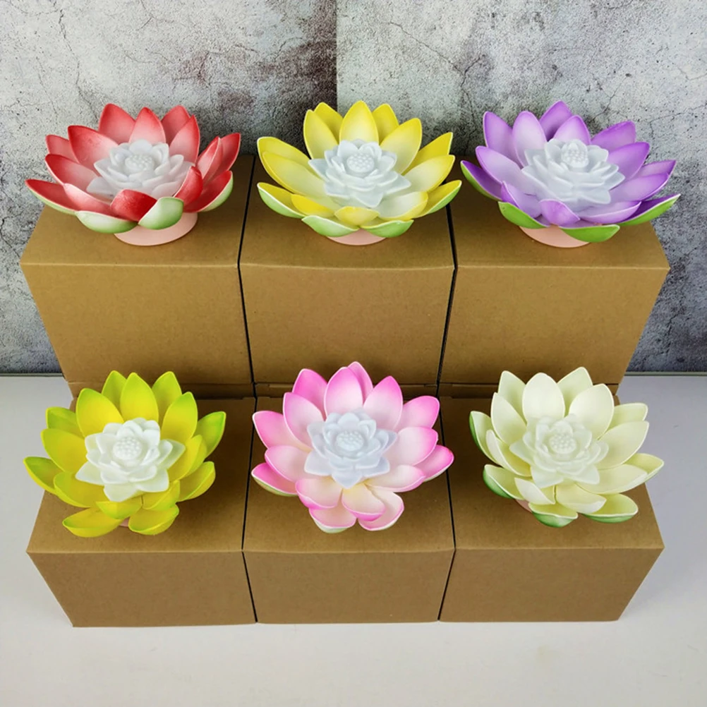 

1pc LED Floating Lotus Lantern Wishing Water Lily Artificial Candle Flower Lanterns Pool Decor For Festival Party (White)