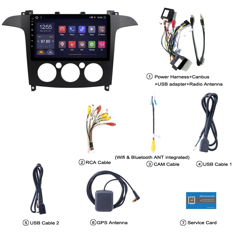 9 дюймов Android 8 1 автомобильный Dvd Gps плеер для Ford S Max 2007 2008 встроенный радио видео