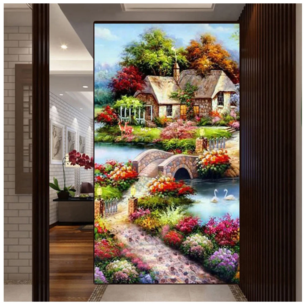

Большой размер, полный квадрат, алмазная живопись diy, весенние сельские пейзажи, деревня, алмазная вышивка, мозаика 3d, вышивка крестом, домаш...
