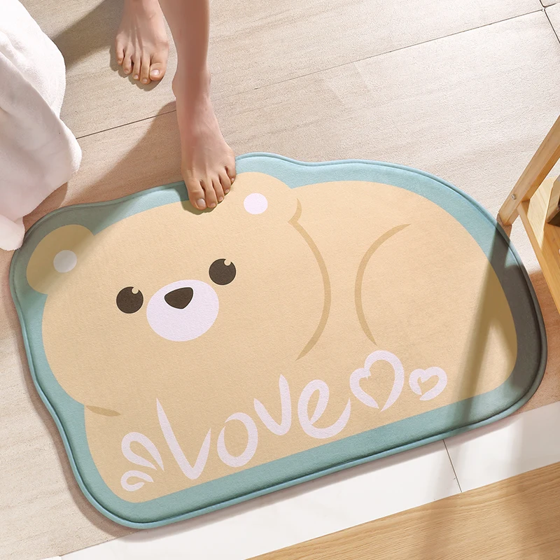 

Bathroom Absorbent Floor Mat Home Carpet Doormat Entrance Bathroom Cute Toilet Non-Slip Mat Bathroom Entrance Mat