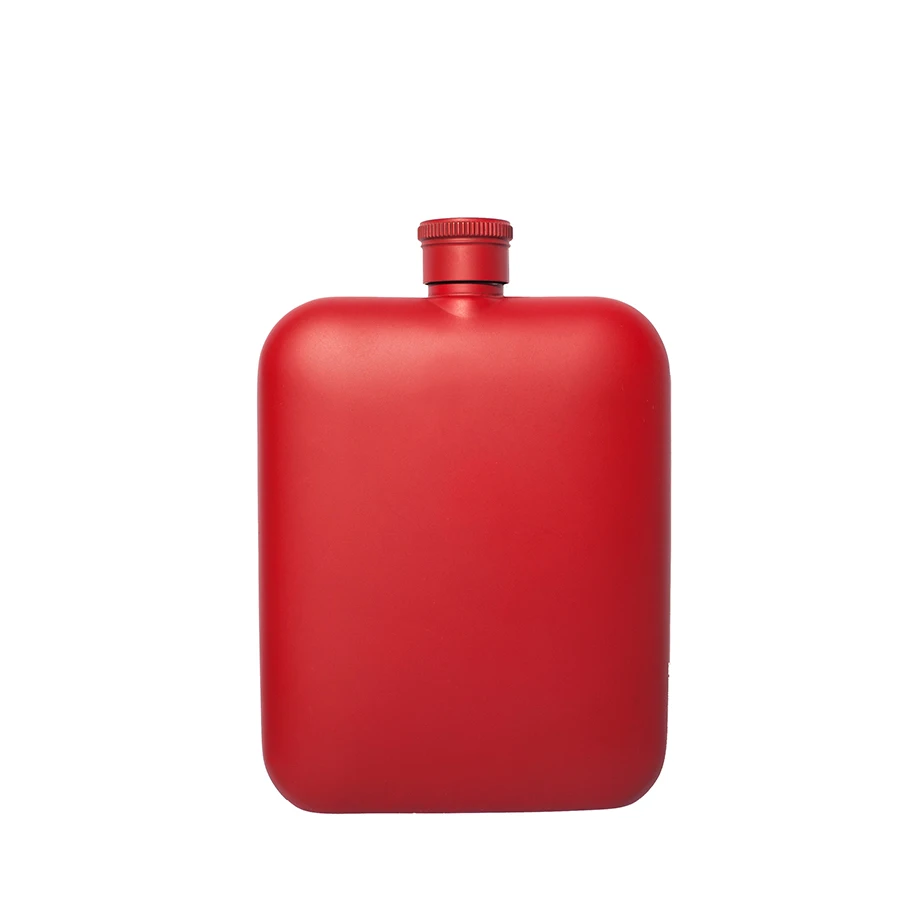 Red BIUBIUTUA Pocket 6 унций фляжка с бесплатной воронкой из нержавеющей стали герметичные фляжки для алкоголя виски подарок для мужчин - Color: Red